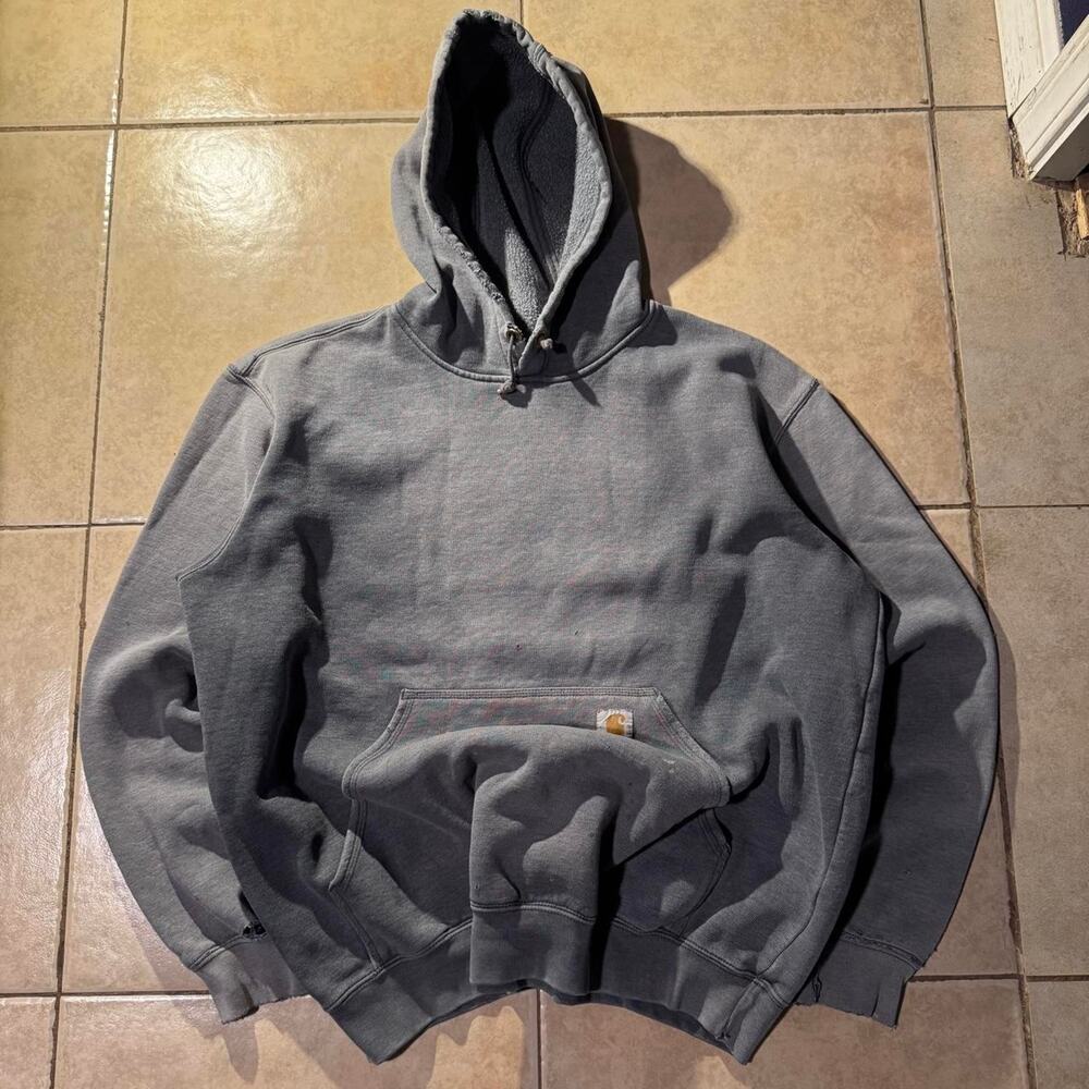 Vintage y2k gray carhartt distressed faded hoodie Size L in Mens
